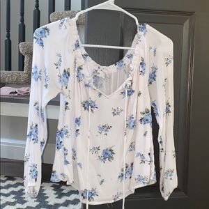Hollister Off the Shoulder Floral Blouse